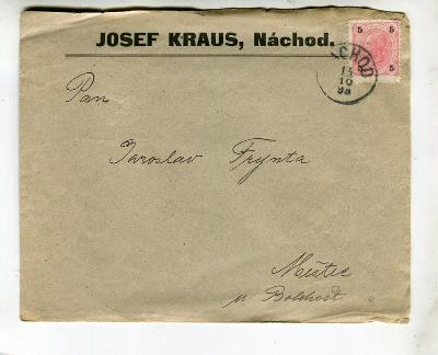 NÁCHOD - FIRMA JOSEF KRAUS - OBÁLKA  1895 /SF 9