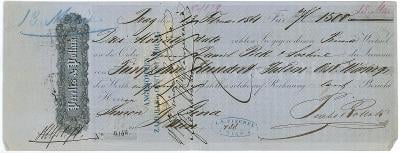 Česká republika, Praha "Perelis & Polack" směnka na 1500 florinů 1861