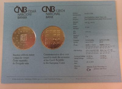 Certifikát: Pamätné mince 200kč / Vstup SR do Európskej únie
