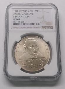 Stříbrná medaile Andrej Sládkovič 1972 NGC MS66