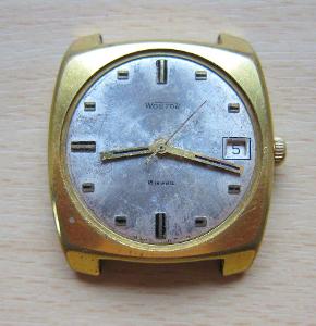 Ruské starožitné pozlacené hodinky WOSTOK 18 jewels