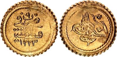 Osmanská říše 1/4 Zeri Mahbub 1815 AH 1223//9
