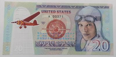 20 Dolarů Amelia Earhart 2020 A 00371 polymer stav UNC