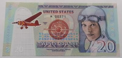 20 Dolarů Amelia Earhart 2020 M 00371 polymer stav UNC