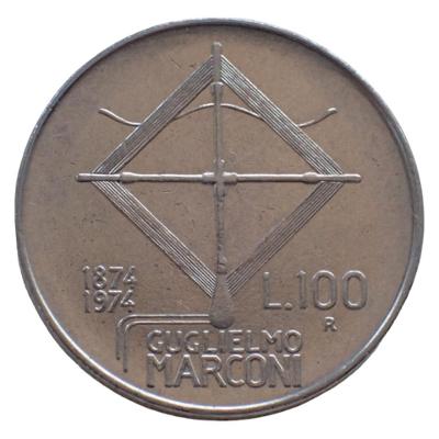 Itálie 100 Lir 1974 Marconi
