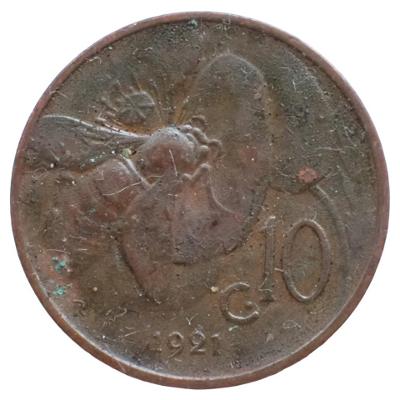 Itálie 10 centesimi 1921