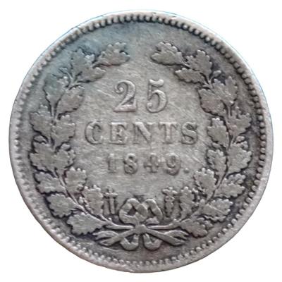 Nizozemsko 25 cent 1849