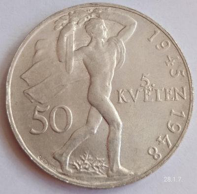 Mince 50 koruna 1948 5. Května Československo