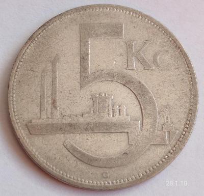 Mince 5 koruna 1930 Československo