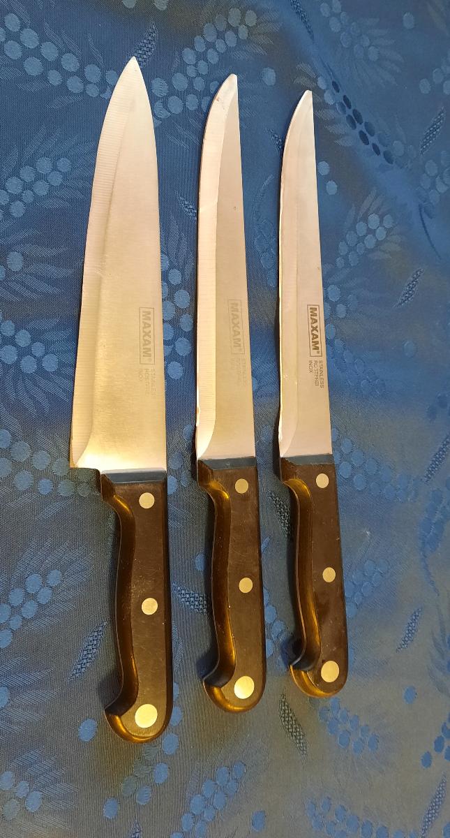 Nôž, kuchynské nože MAXAM 3 ks, skvelý stav - Vybavenie do kuchyne
