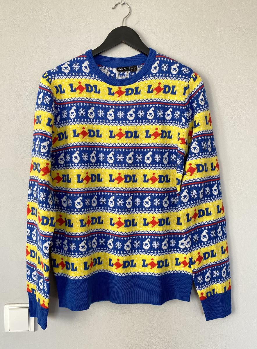 Pestrofarebný zberateľský sveter s logom LIDL, veľ. S - Pánske oblečenie