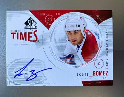 Scott Gomez - 2009-10 SP Authentic - Sign of the Times