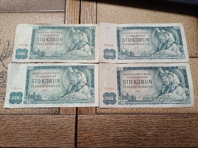 100 korún 1961, séria c16, C01, D20, D48