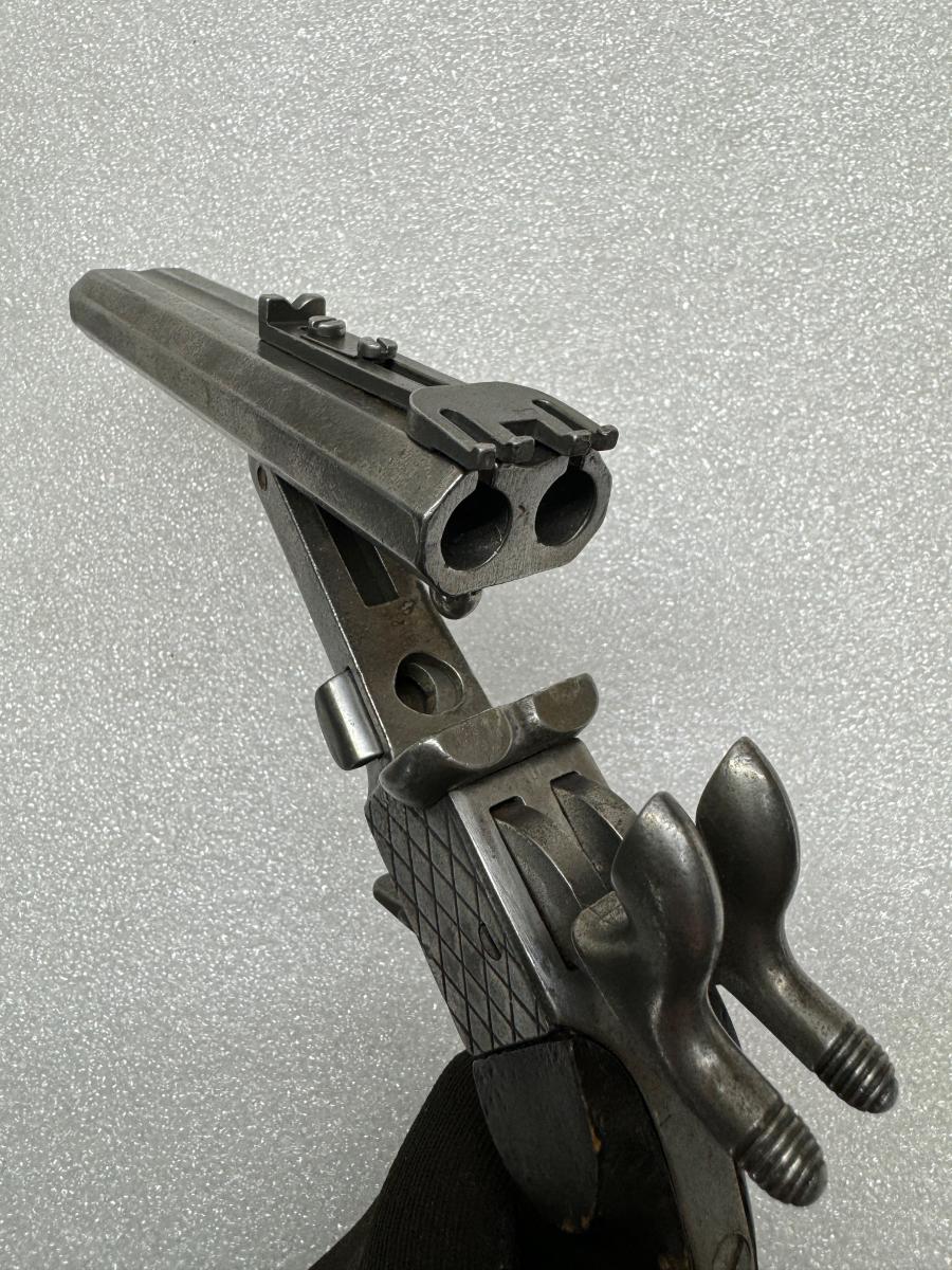 Pekný historicky pištoľ dvojhlavová lefaucheux cal.11 - Zberateľské zbrane