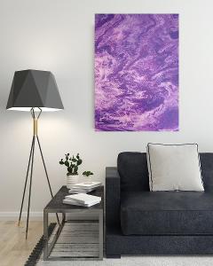 Abstraktní obraz - fialová s měděnou