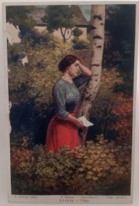 MF,A.Gareis : v touze, žena, dívka,1.svět.1916,vyd.D.K.&Co.P.č.630