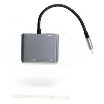 Adaptér USB-C na HDMI a VGA Ablewe šedý 