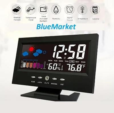 Meteostanice barevný display - hodiny/budík/teploměr/vlhkoměr/barometr