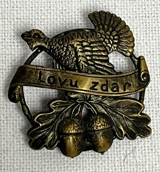 Lovu zdar - poľovnícky odznak 1. republika - Odznaky, nášivky a medaily