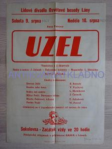 REKLAMNÝ PLAKÁT BESEDA LÁNY, OKR. KLADNO, HRA UZEL, 1958