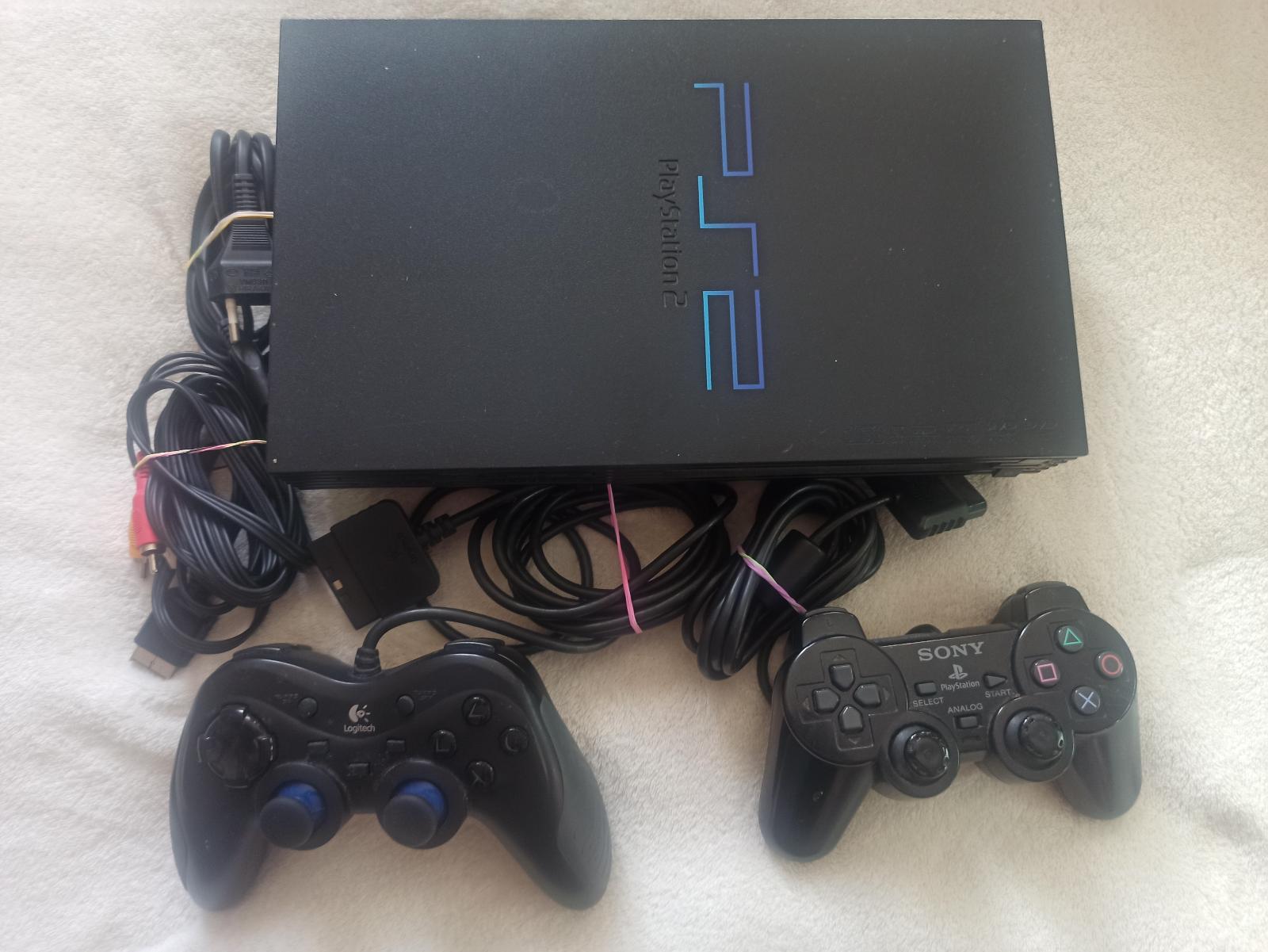 PS2 PlayStation 2 FAT + Hry - Počítače a hry