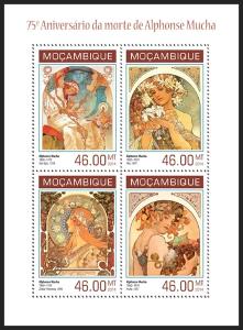 Mosambik 2014 Umění, Alfons Mucha Mi# 7150-53 Kat 11€ R196