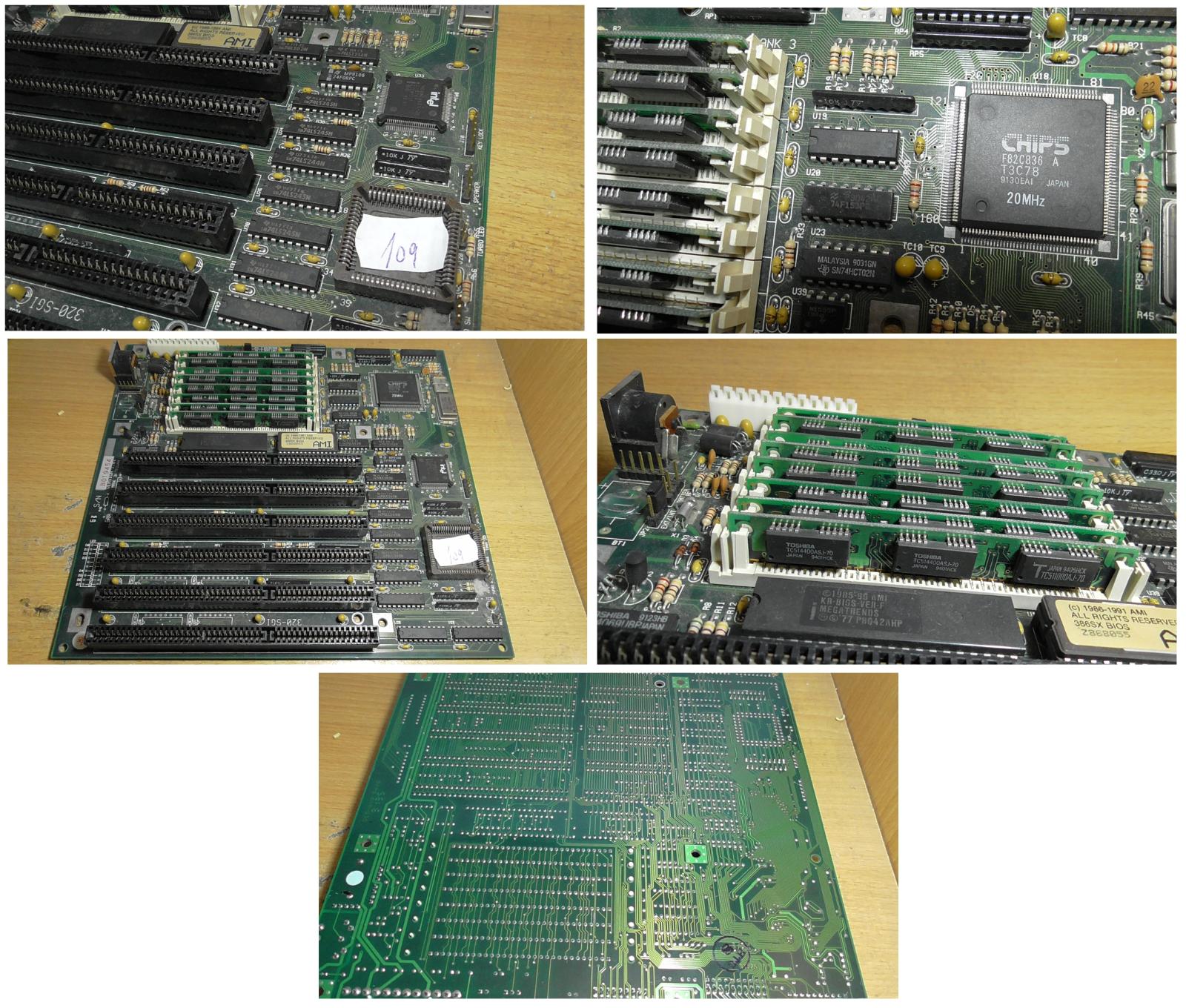 (109) Základní deska PC 386 20 MHz + paměti - Počítače a hry