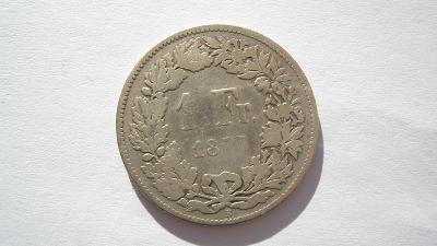 Švýcarsko 1 frank 1877