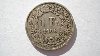 Švýcarsko 1 frank 1906