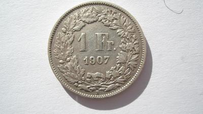 Švýcarsko 1 frank 1907