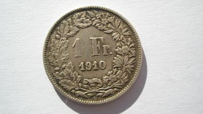 Švýcarsko 1 frank 1910