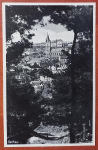 Tachov - Tachau - Sudetengau - zajímavý záběr na město - 30. léta