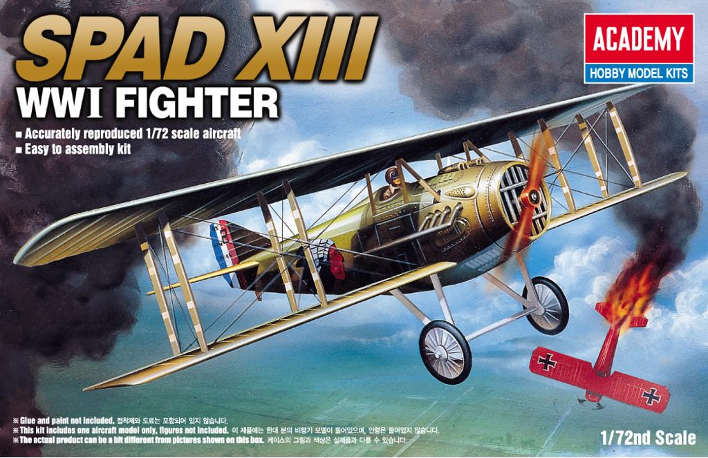 Academy - SPAD S.XIII, 1. svetová vojna, Model Kit 12446, 1/72 - Vojenské modely lietadiel