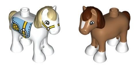 Nový LEGO DUPLO 2x poník / kůň - hnědý a bílý