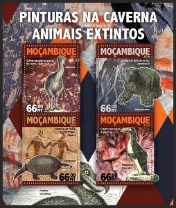 Mosambik 2016 Skalní malby vyhynulých druhů Mi# 8294-97 Kat 15€ R208