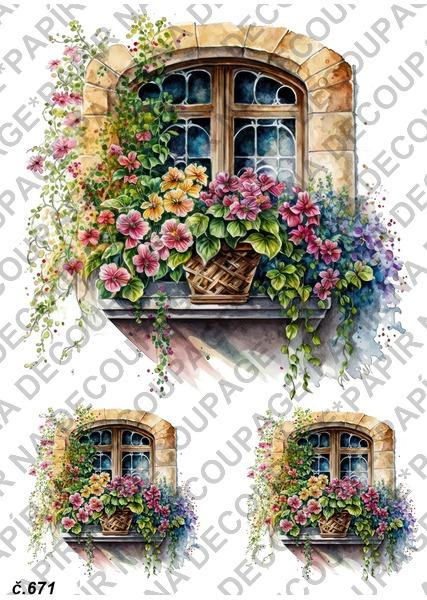 Ryžový papier na decoupage - A4 - Okná výzdoba - KB671 - Zariadenia pre dom a záhradu