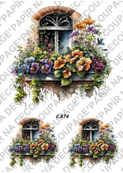 Ryžový papier na decoupage - A4 - Okná výzdoba - KB674 - Zariadenia pre dom a záhradu
