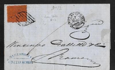 Itálie 1869 - Kirchenstaat - Mi.22 - skládaný dopis