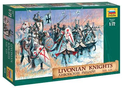 Zvezda - Livonian Knights XIII-XIV A. D., Wargames (AoB) 8016, 1/72