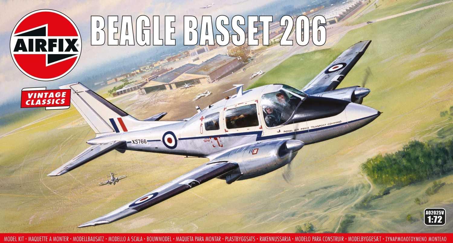 Airfix - Beagle Basset 206, Classic Kit VINTAGE lietadlo A02025V, 1/72 - Vojenské modely lietadiel