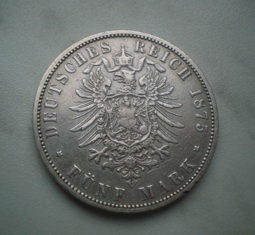 !!!!! NĚMECKO AG. 5 MAREK R.1875 B. PRUSKO V HEZKÉ KVALITĚ !!!!! - Numismatika