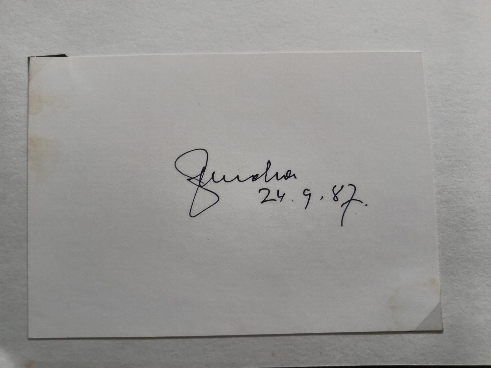 Podpis, autogram JIRÍ MUCHA, scenárista filmu Kráľ Kráľov - Ostatné zberateľské predmety