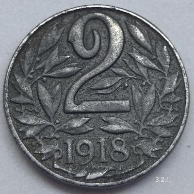 Mince 2 Heller 1918 Rakousko uhersko