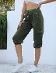 Capri nohavice dámske letné 3/4 nohavice ležérne elastické zelené L - Dámske oblečenie
