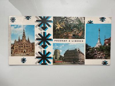Podlouhlá stará pohlednice - LIBEREC