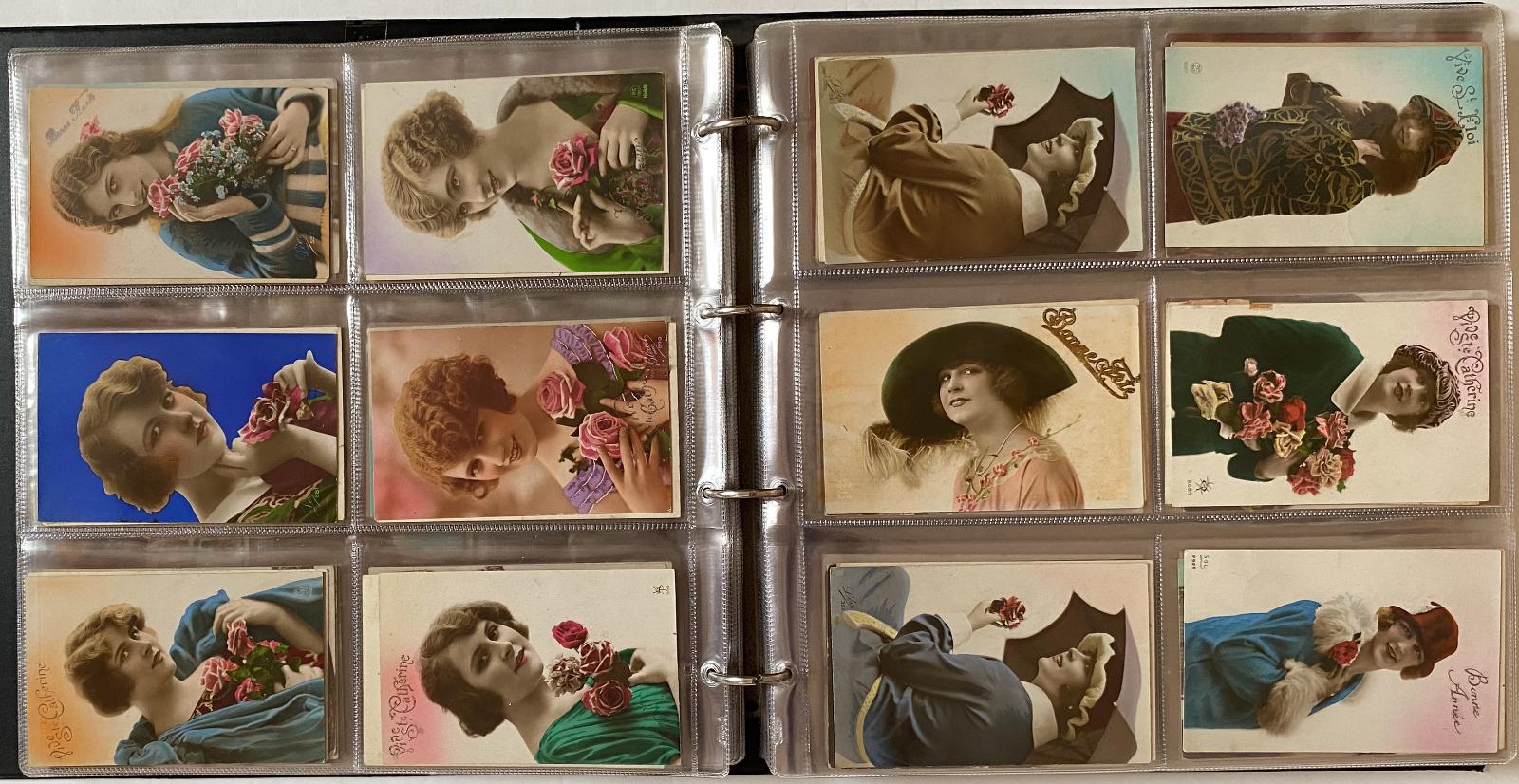 Zbierka pohľadníc - Ženy, Dievčatá klobúky, šijací stroj ai. 1.pol.20 162ks - Zberateľstvo