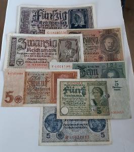 ❗ Německo - Sestava válečných bankovek 3 Říše ❗