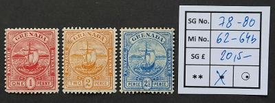 Anglické kolonie - Grenada 1906, SG 78-80 / Mi. 62-64b *