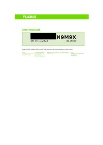 FlixBus prenosné 4ks poukážky na nákup cestovných lístkov v hodnote 99 €