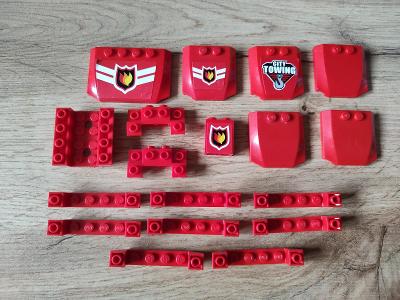 LEGO - různé dílky - červené